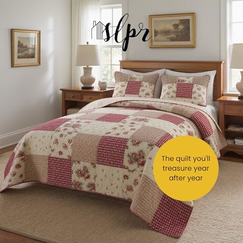 SLPR Country Roses Patchwork Quilt Set - Twin Size 1