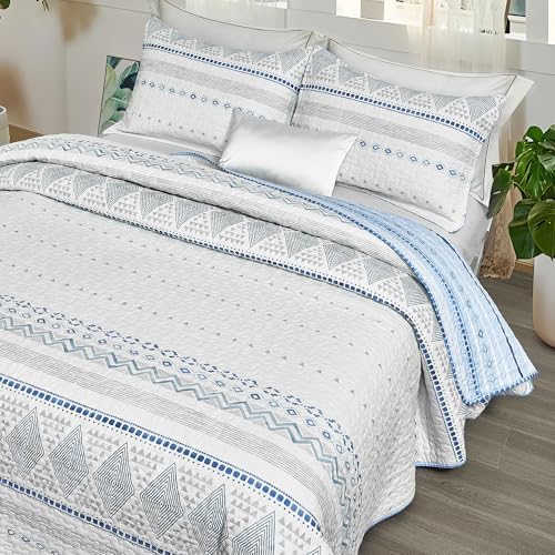 SLEEPBELLA Geometric Cotton Quilt Set 3Pcs Queen 1