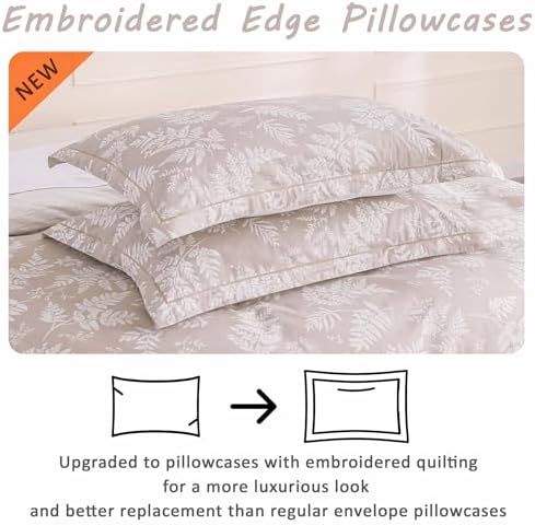 ALEISSEL Natural Cotton 3pcs Queen Comforter Set Dusty Pink