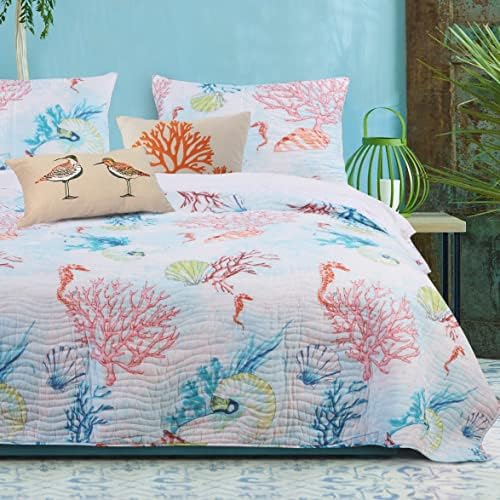 Sarasota Coastal Quilt Set 5-Piece FullQueen