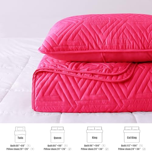 Whale Flotilla Hot Pink Soft Reversible Quilt Set 1