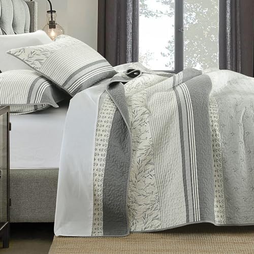 DDUOXIN 100 Cotton Queen Quilt Set - Modern Stripe