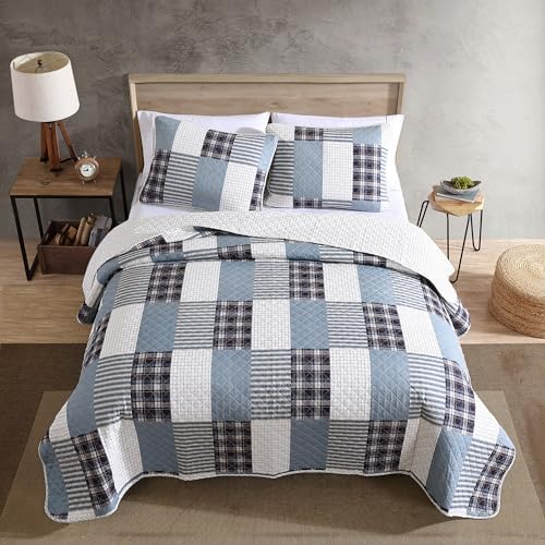 Eddie Bauer Twin Quilt Set Reversible Cotton Bedding with Matching Sham All Seasons