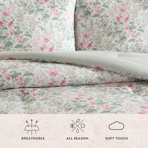 Laura Ashley Twin XL Comforter Set with Sheets and Pillowcase