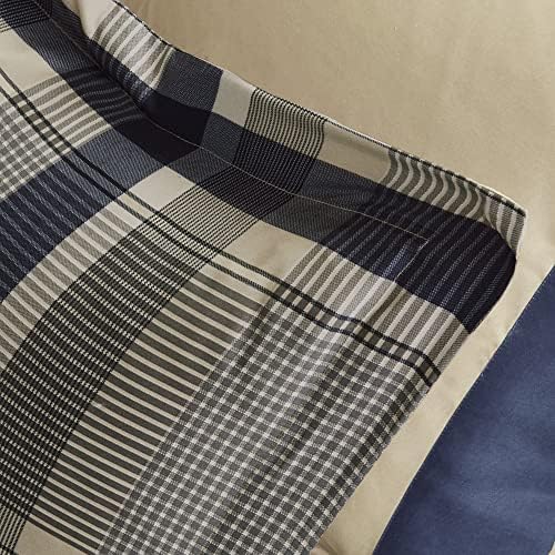 Intelligent Design Robbie Cozy Comforter Set 7 Piece Twin XL Navy Tan