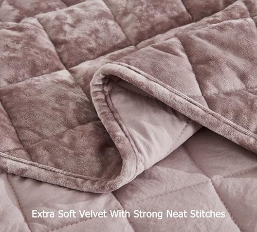 Chezmoi Lux Dusty Pink Velvet Quilt King Set