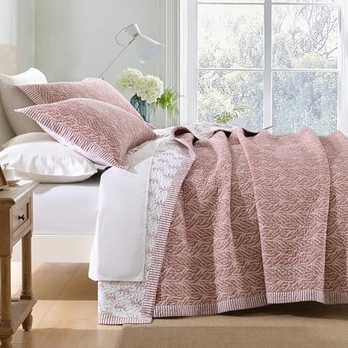 SahSahCasa Queen Quilt Set 100 Cotton Botanical Pattern 3 Pieces