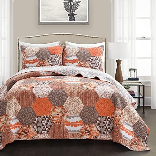 Lush Decor Briley 3 Piece Quilt Set Turquoise King