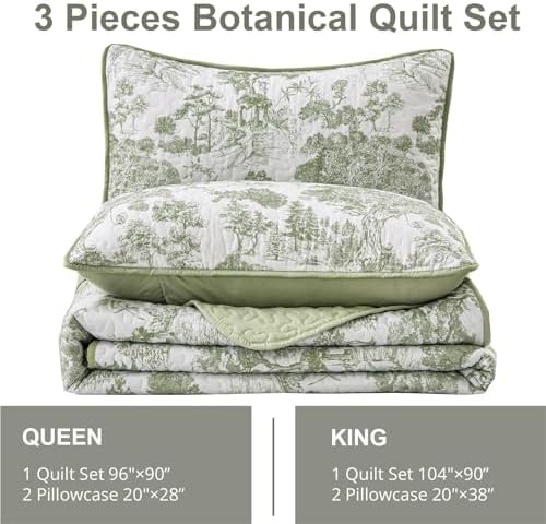 WONGS BEDDING Botanical Quilt Set Twin Size