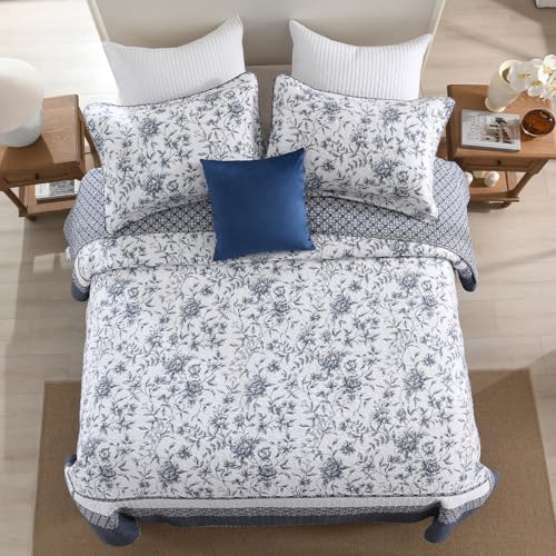 Oversized King Bedspread 120x120 100 Cotton Floral Farmhouse Quilt Set