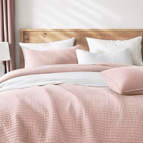 WDCOZY Pink Twin Quilt Set with 1 Sham