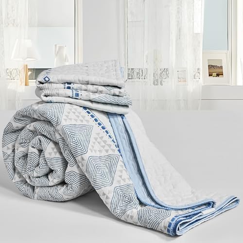 SLEEPBELLA Geometric Cotton Quilt Set 3Pcs Queen 1