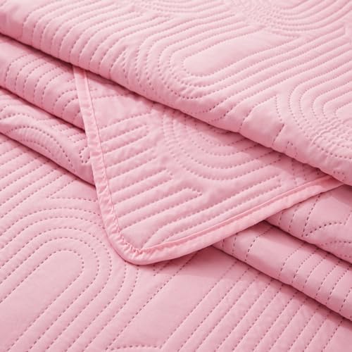 Lavsiry Quilt Queen Size with Pillow Shams - Pink 90x96