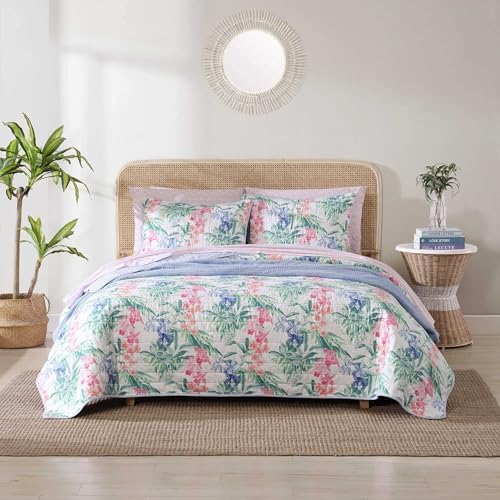 Tommy Bahama Twin Quilt Set - Reversible Cotton Coastal Bedding