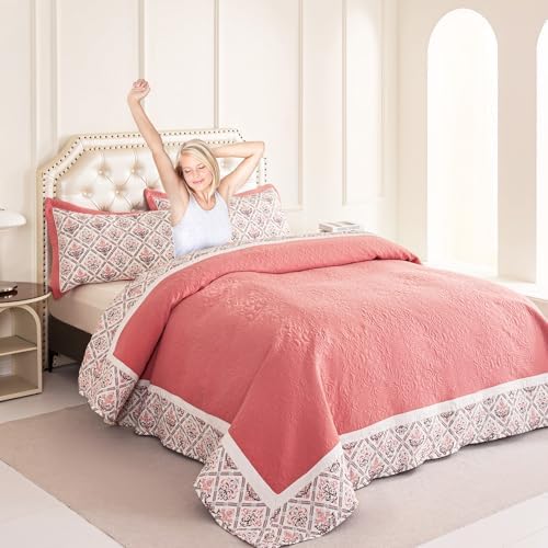 Sophia William Pink Queen Quilt Set 3 Piece
