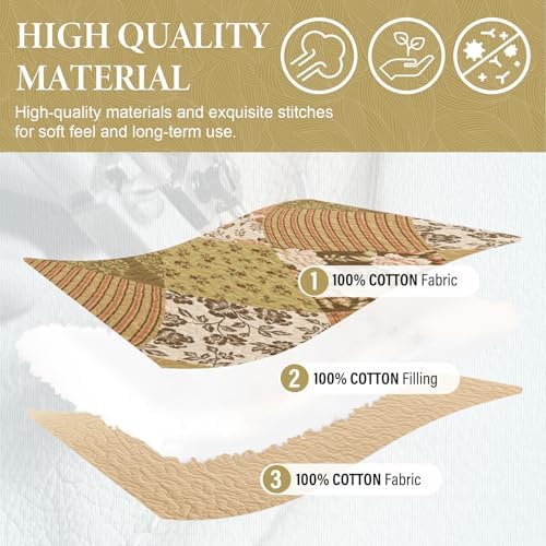 SahSahCasa 100 Cotton Oversized California King Bedspread Set