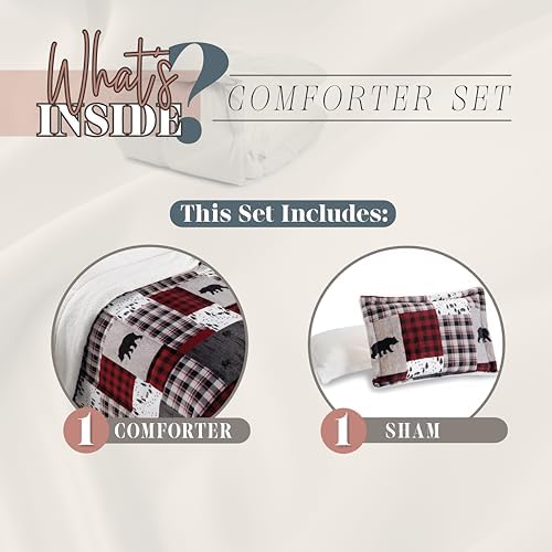 Elegant Comfort 2-Piece Patch Sherpa Comforter Set Twin XL