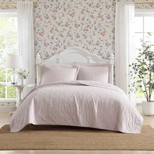 Laura Ashley Full Queen Quilt Set with Matching Shams