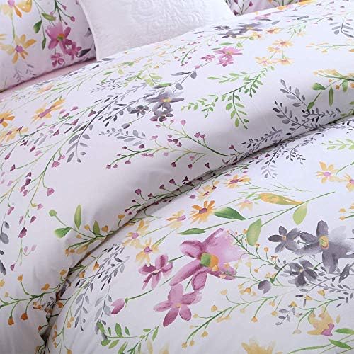 Brandream Garden Style Floral Queen Duvet Cover Set