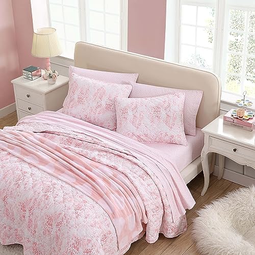 Betsey Johnson Butterfly Ombre Pink Quilt Set Twin