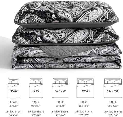 DJY Paisley Quilt Set King Size 3 Pieces