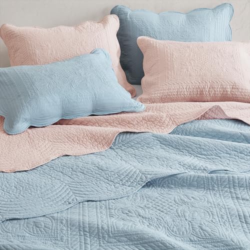 Madison Park Tuscany Quilt Set Damask Design Coverlet Bedspread 3 Piece