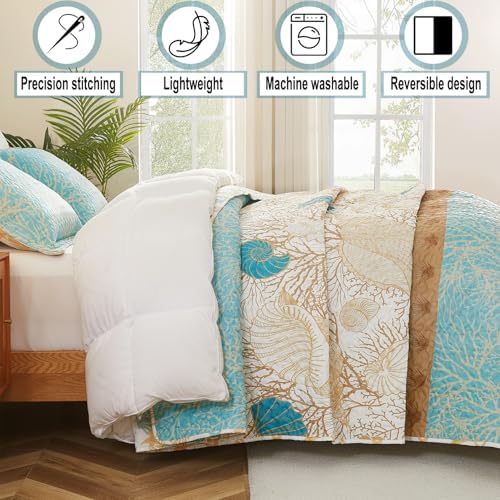 Coastal Quilt Set Queen 3-Piece Ocean Theme