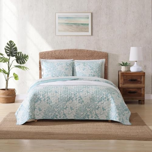 Tommy Bahama King Quilt Set with Shams Coastal Style 100 Cotton