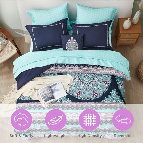 Degrees of Comfort Blue Twin XL Comforter Set with Side Pockets