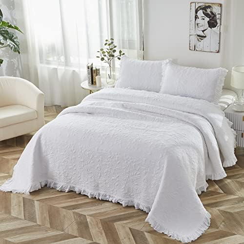 Brandream 5-Piece Quilt Set Cotton Matelasse Coverlet Luxury Farmhouse Bedspread