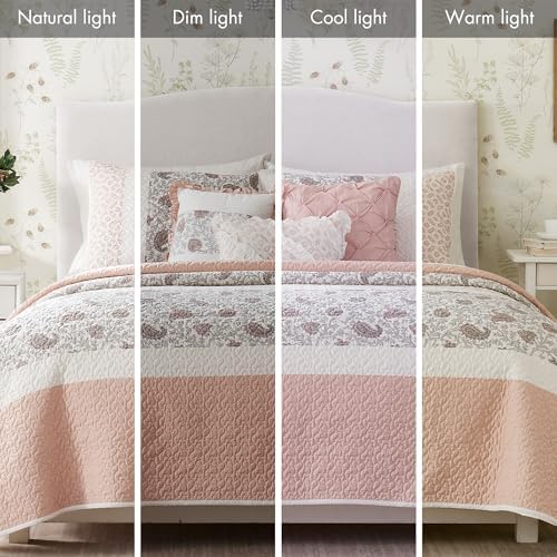Madison Park Cotton Floral Print Quilt Set 6 Piece