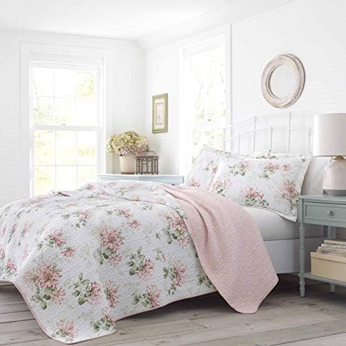 Laura Ashley Twin Quilt Set - Honeysuckle Pink