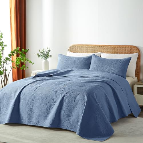 WURUIBO Quilt Set - Bluish Grey Microfiber Bedding