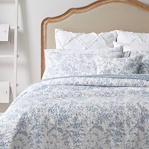 Laura Ashley Twin Quilt Set in Amberley Soft Blue