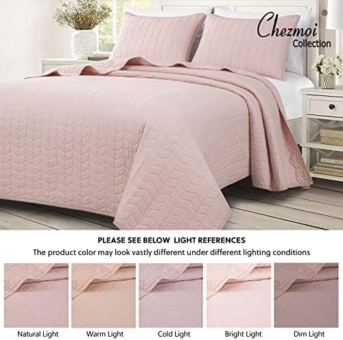 Chezmoi Madrid 3-Piece Cotton Quilt Set King Size