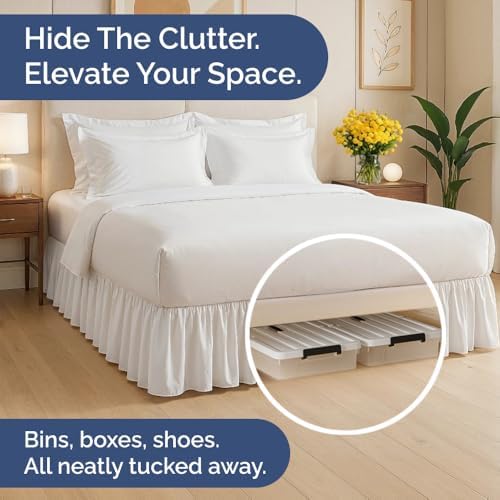 CGK Unlimited Bed Skirt Twin Size Ruffle 12 Inch Drop