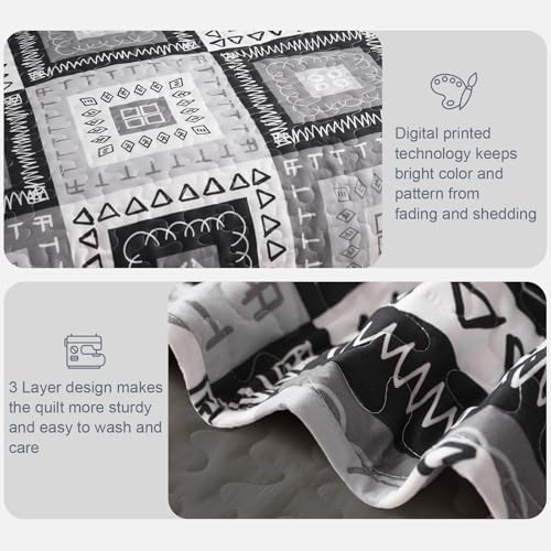Exclusivo Mezcla Reversible Boho Quilt Set Twin Size 1