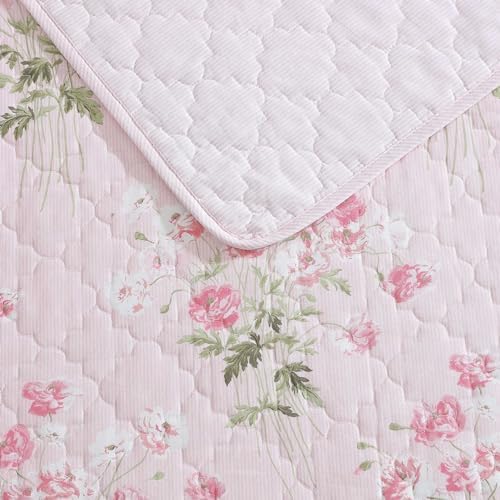 Laura Ashley King Quilt Set with Shams and Coquette Decor