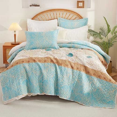Coastal Quilt Set Queen 3-Piece Ocean Theme
