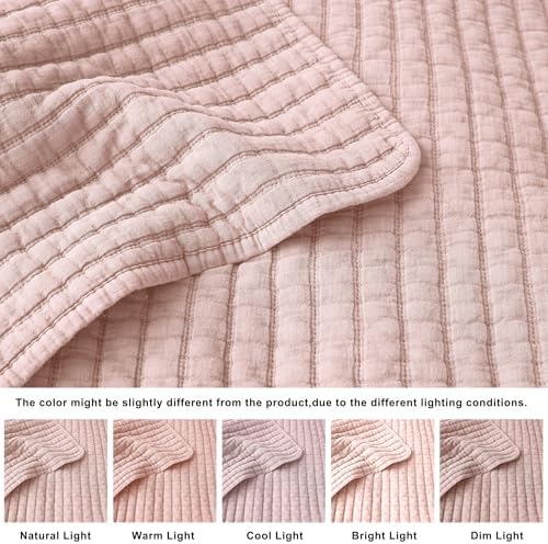 WDCOZY Pink Twin Quilt Set with 1 Sham