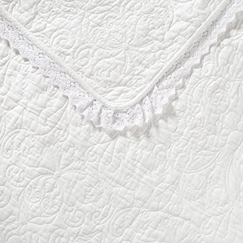 Laura Ashley Twin Quilt Set Reversible Cotton Bedding with Matching Sham
