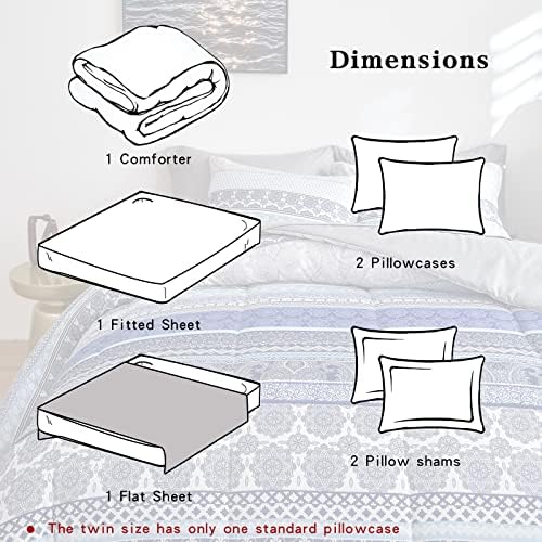 Flysheep Bohemian Striped Bed in a Bag 7 Piece King Size