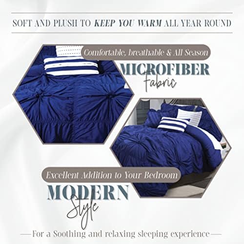 Elegant Comfort Amy 12-Piece Comforter Set Queen Blue
