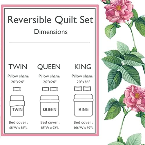 Cozy Line Bloom Floral Reversible Quilt Bedding Set Twin 2 Piece
