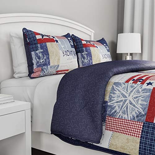 Lavish Home 2-Piece Quilt Set Nautical Americana