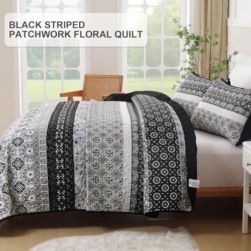WONGS BEDDING Boho Quilt Set Queen Size 3 Pieces