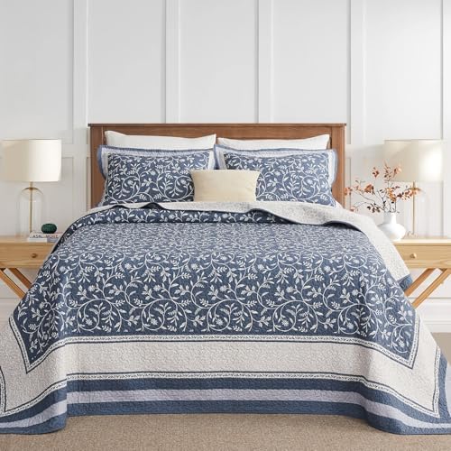 QuiltEase Oversized King Bedspread Set - Grayish BlueLight Gray