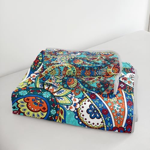 Boho Style King Quilt Set with 2 Pillowcases