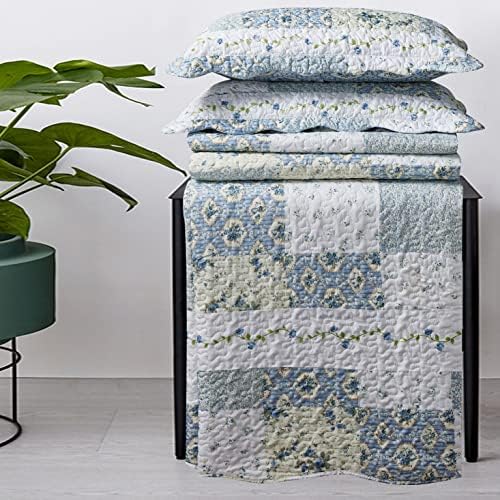 5-Pcs Bedspread Set Twin XL Microfiber Brea Print