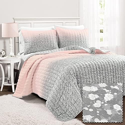 Lush Decor Glitter Ombre Quilt Set Twin 2 Piece